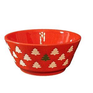Waechtersbach Bowl Coupe Soup White Christmas Trees - One Green Tree Red WAE13